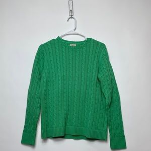 LL Bean 100% Cotton Green LL Bean Sweater Size LG